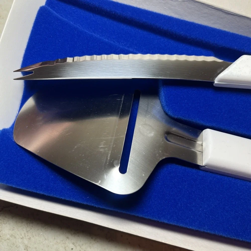Vintage Sandvik Knivman Sweden Stainless Steel Cheese Plane Knife Set In Box MCM